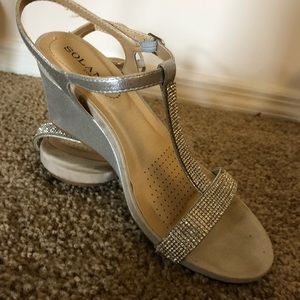 Solange Silver Crystal Wedges